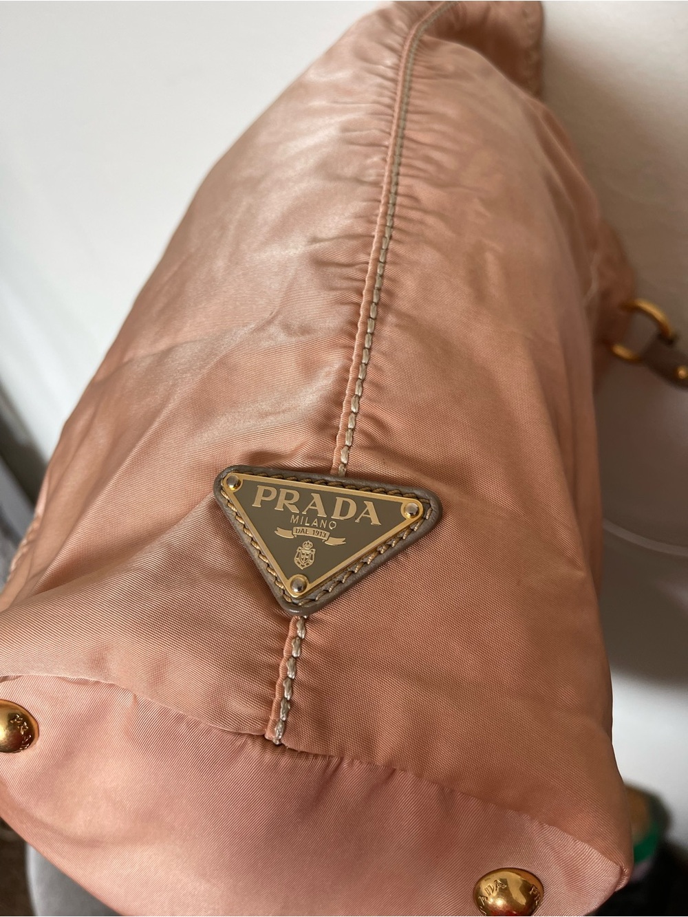 Prada Salmon-Pink Tote with Clear Top Handles - Picture 6 of 14